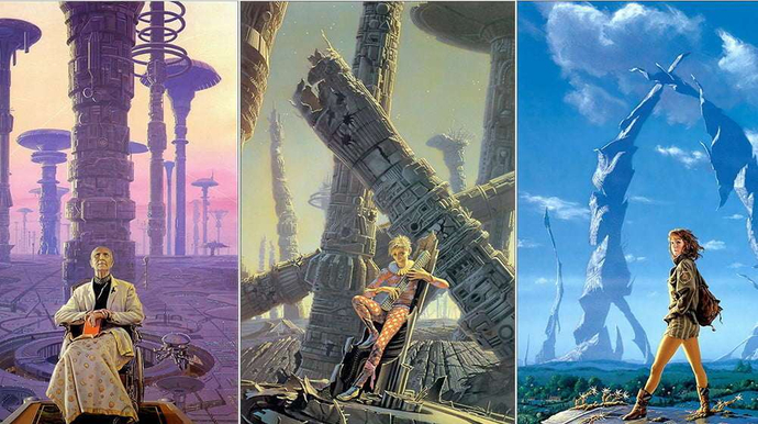isaac asimov the foundation trilogy cover art